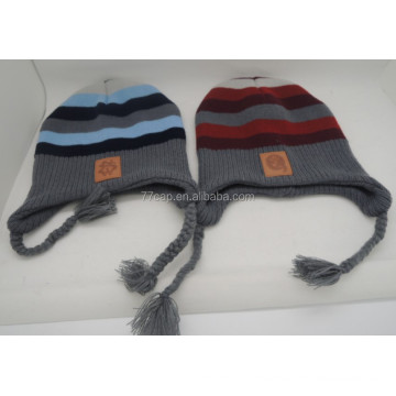 Funny Knitted Winter Earflap Hat Beanies Hat with Strings
